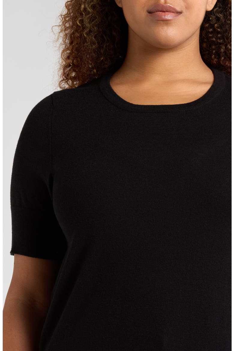Rosie Short Sleeve Sweater, Alternate, color, BLACK