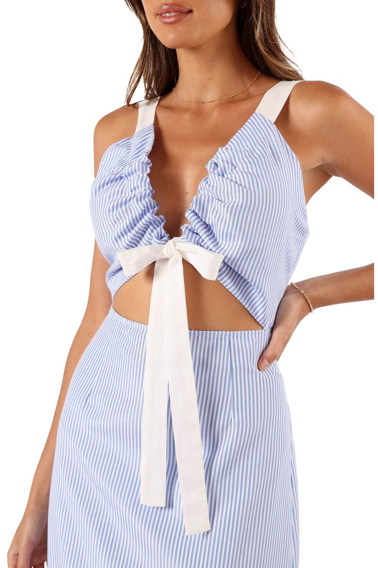 Bailee Cutout Maxi Dress, Alternate, color, BLUE STRIPE
