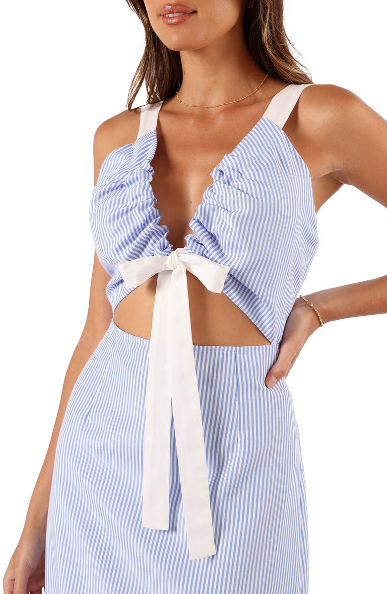 Petal & Pup Bailee Cutout Maxi Dress, Alternate, color, Blue Stripe