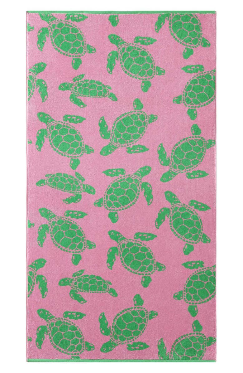 Tommy Bahama Turtle Cotton Beach Towel, Main, color, Light / Medium Pink
