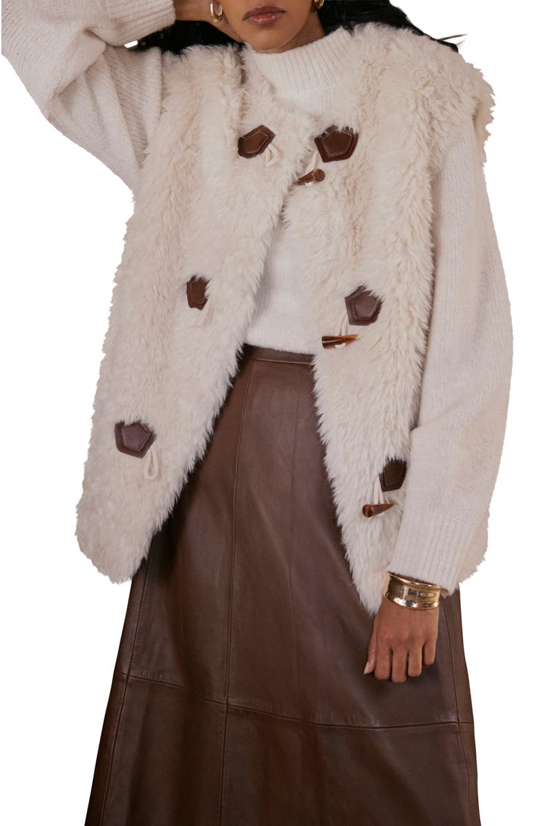 MINT VELVET Faux Fur vest, Main, color, Neutral