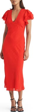 Nobody's Child Layla Flutter Sleeve Midi Dress