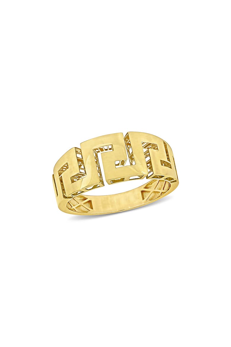 Men's Greek Key Design Ring, Main, color, YELLOW