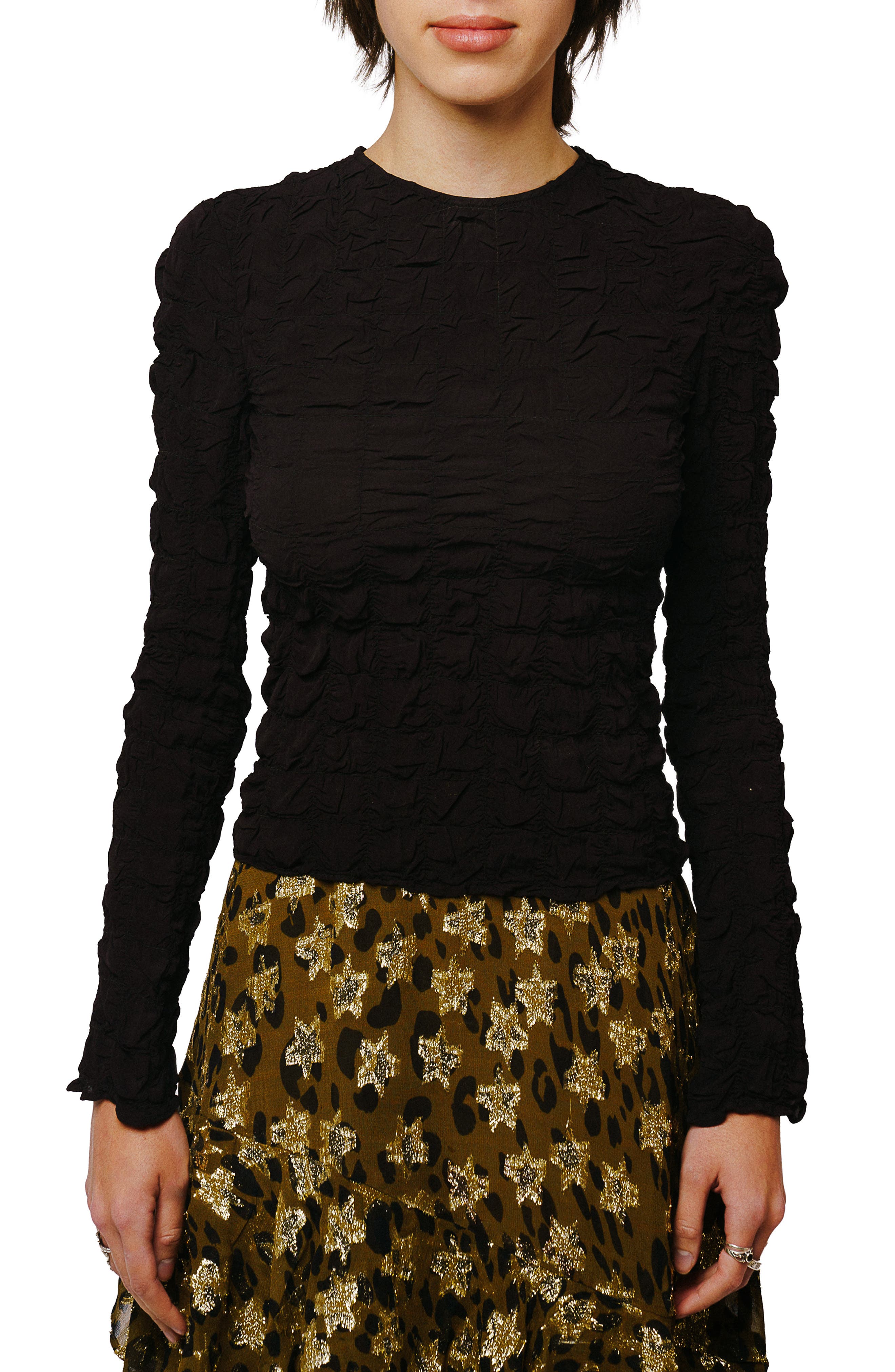 CIEBON Janet Smocked Long Sleeve Top