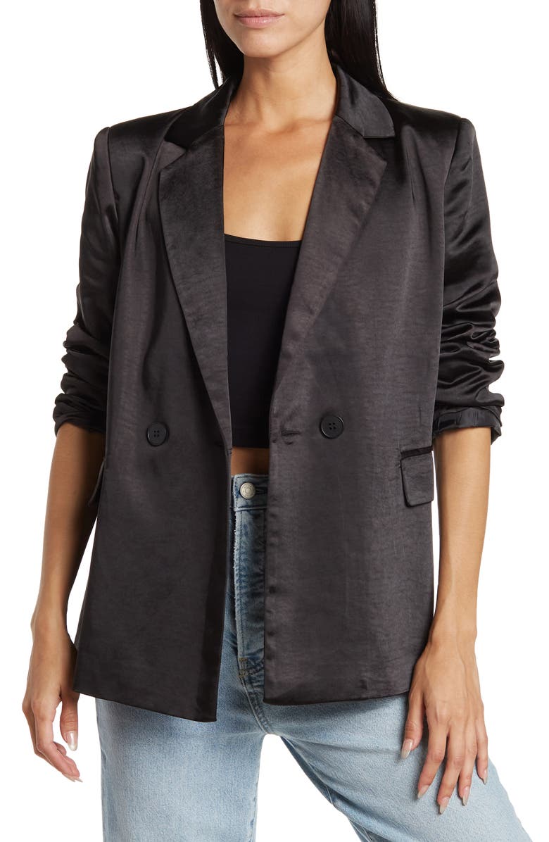 Know One Cares Satin Blazer, Main, color, 