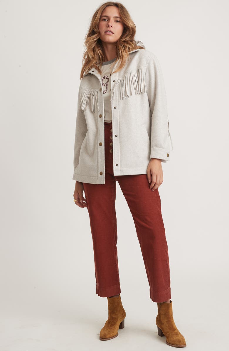 Marine Layer Fallon Fringe Shirt Jacket, Alternate, color,