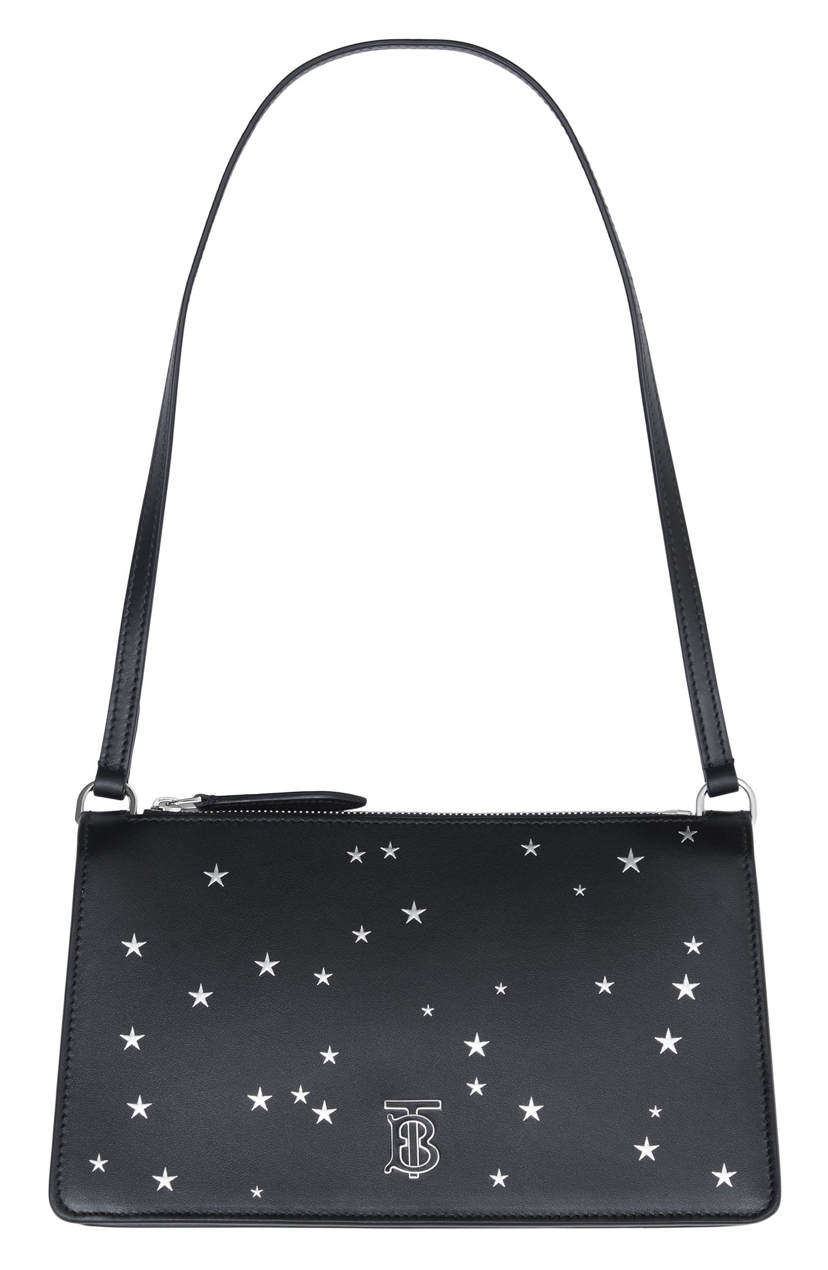 Burberry Star TB Logo Leather Crossbody Bag, Alternate, color, 