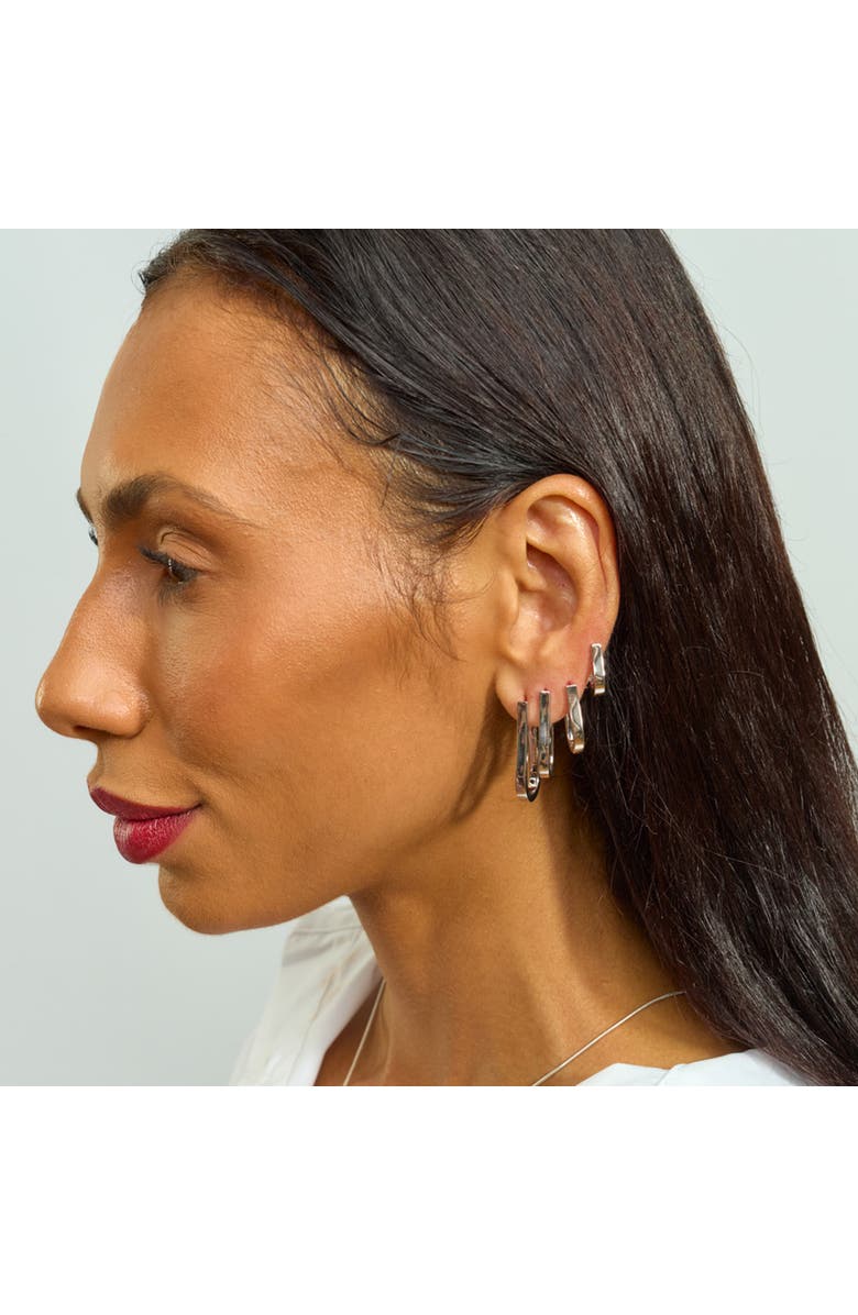 Lucy Quartermaine Petal Hoops Large, Alternate, color, Sterling Silver