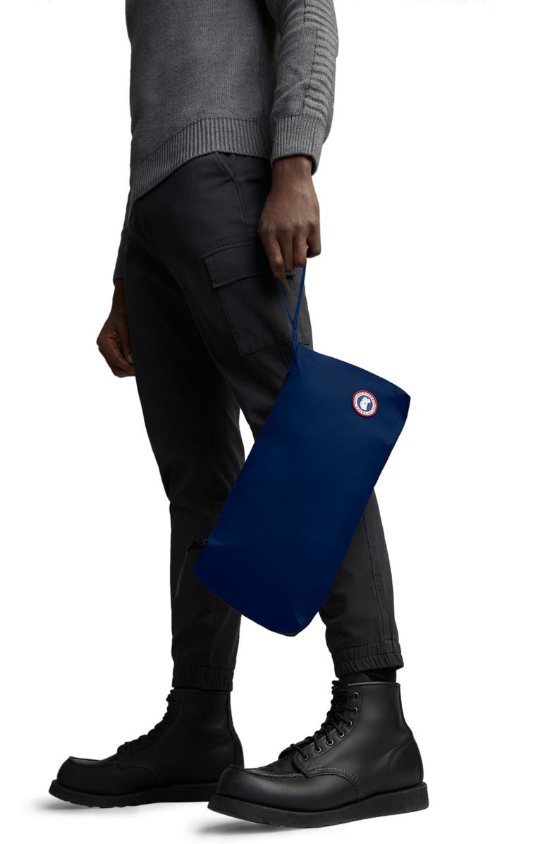 Canada Goose Lodge Packable Windproof 750 Fill Power Down Hooded Jacket, Alternate, color, Atlantic Navy