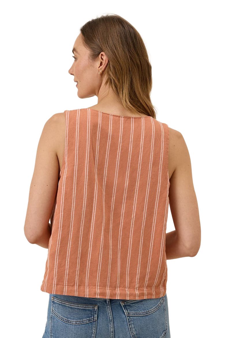 Canopy Linen Square Neck Tank Made with Organic Cotton, Alternate, color, Hermosa Stripe