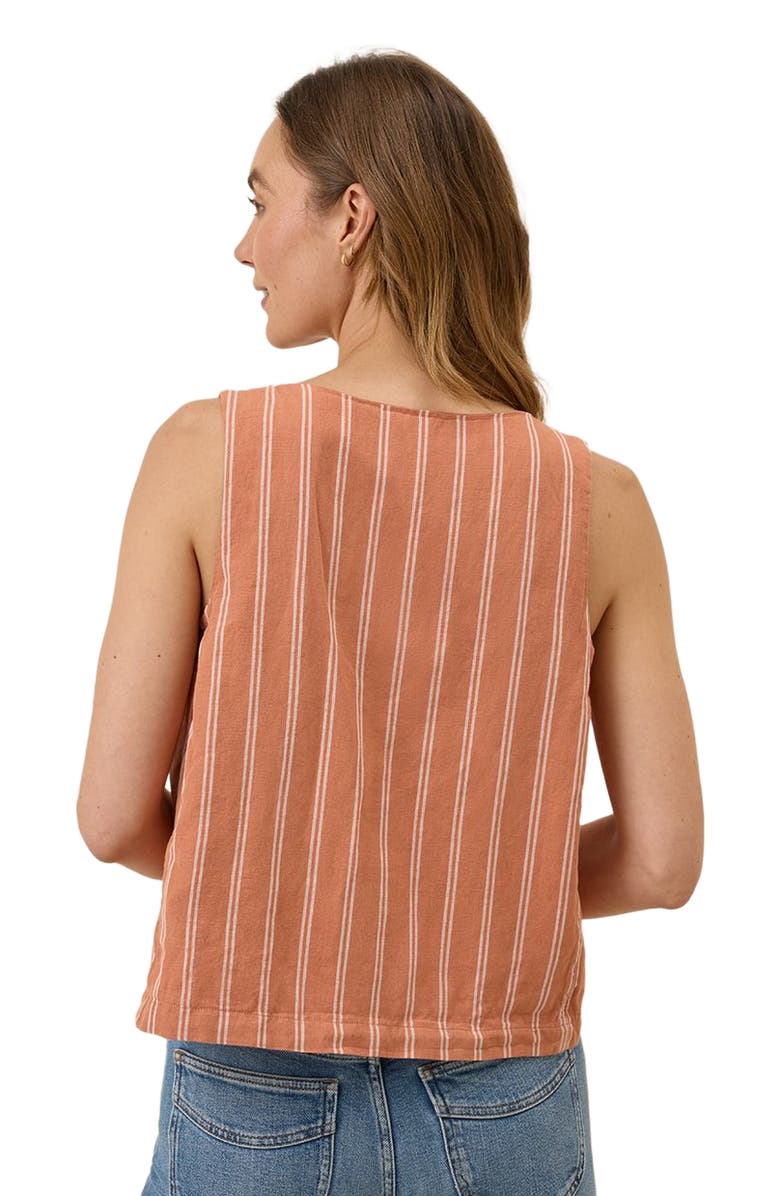 Pact Canopy Linen Square Neck Tank Made with Organic Cotton, Alternate, color, Hermosa Stripe