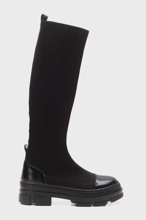 Prologue Shoes Bella Stretch Scuba Knee High Boot In Black