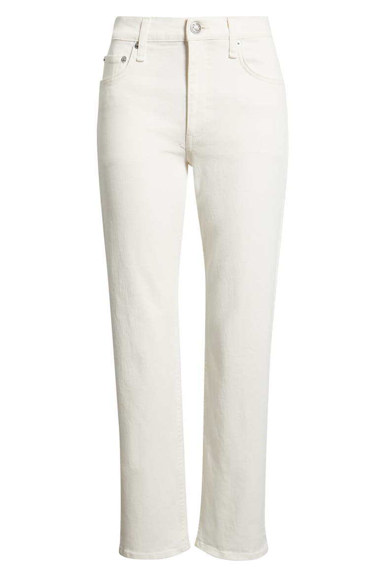 Harlow Mid Rise Ankle Straight Jeans, Alternate, color, WHITE