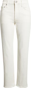 rag & bone Harlow Fray Hem High Waist Ankle Straight Leg Jeans
