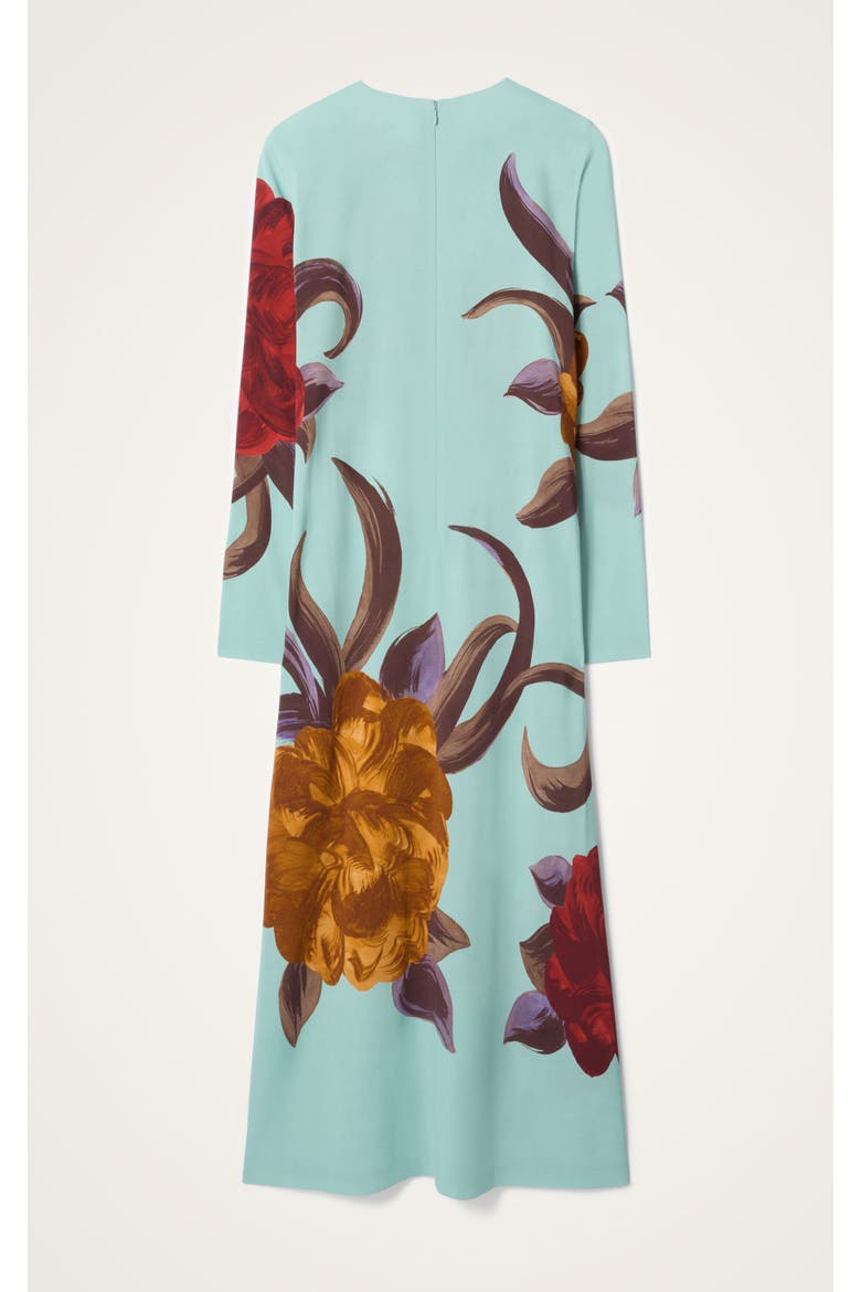 Long Sleeve Swing Dress, Alternate, color, Peony Placée Light Blue
