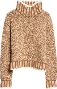 Moncler Marled Virgin Wool Blend Turtleneck Sweater