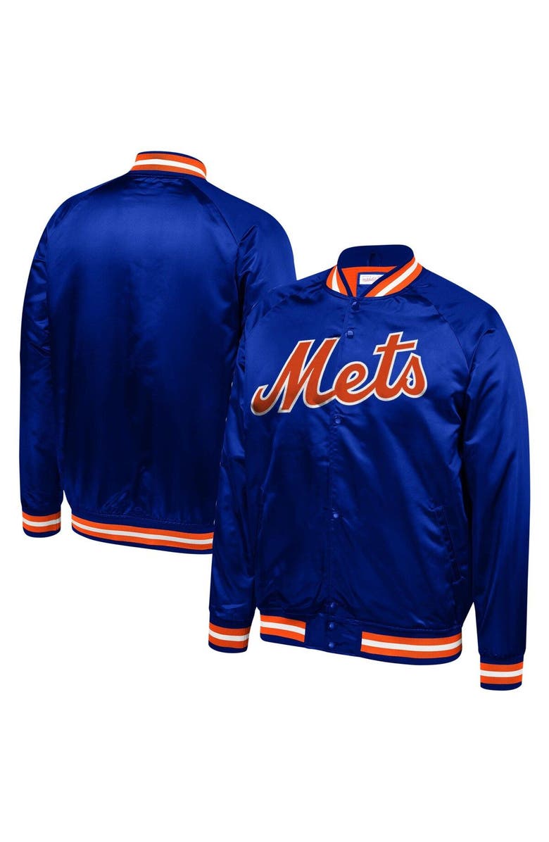 Mitchell & Ness Men's Mitchell & Ness Royal New York Mets Lightweight Satin Full-Snap Jacket, Main, color,