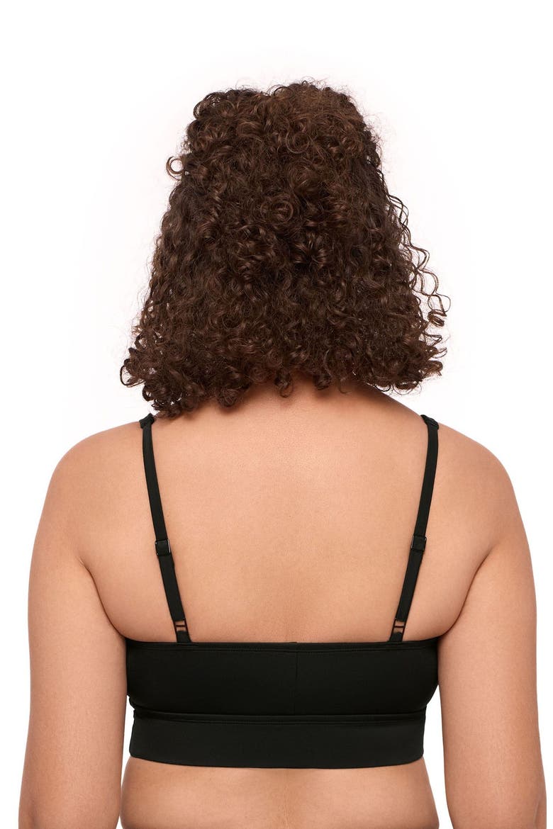 Supportive and Sculpting Banded Plunge V-Neck Bralette Swimsuit Top, Alternate, color, Onyx Black