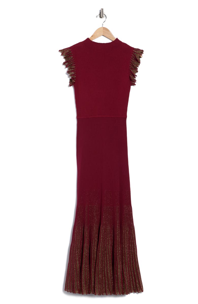 MOON RIVER Shimmer Maxi Sweater Dress, Alternate, color, Plum