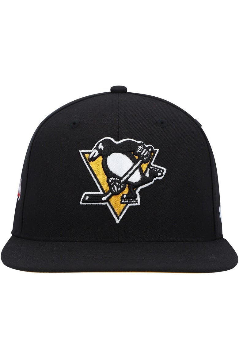 Men's '47  Black Pittsburgh Penguins Sure Shot Captain Snapback Hat, Alternate, color, Black