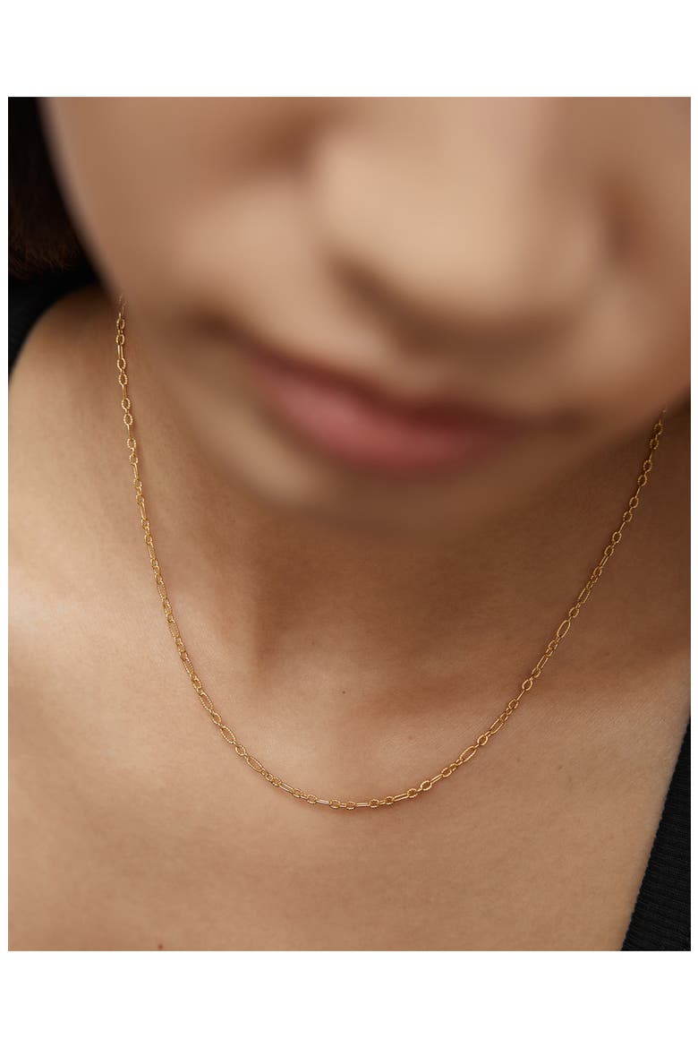 Textured Chain Link Necklace, Alternate, color, 18K GOLD VERMEIL