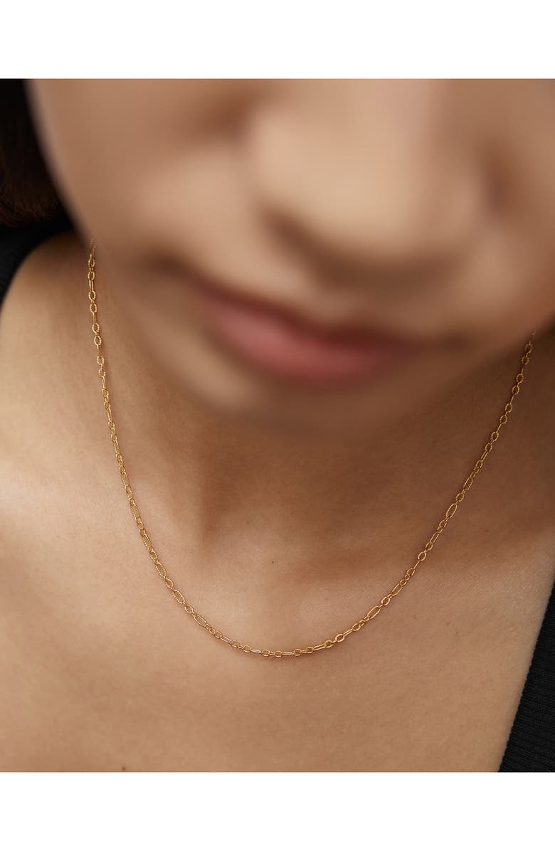 Monica Vinader Textured Chain Link Necklace, Alternate, color, 18K Gold Vermeil