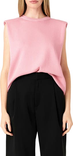 トップス W FACE POWER SHOULDER KNIT T Endless Rose Glitter Power Shoulder Knit Top | Nordstrom