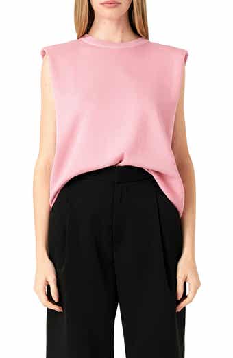 Endless Rose Glitter Power Shoulder Knit Top