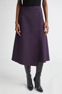 Michael Kors Collection Draped Wool Wrap Skirt