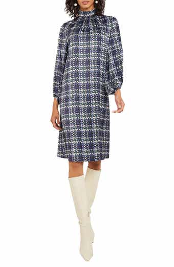 Misook Crêpe de Chine Long Sleeve Shift Dress