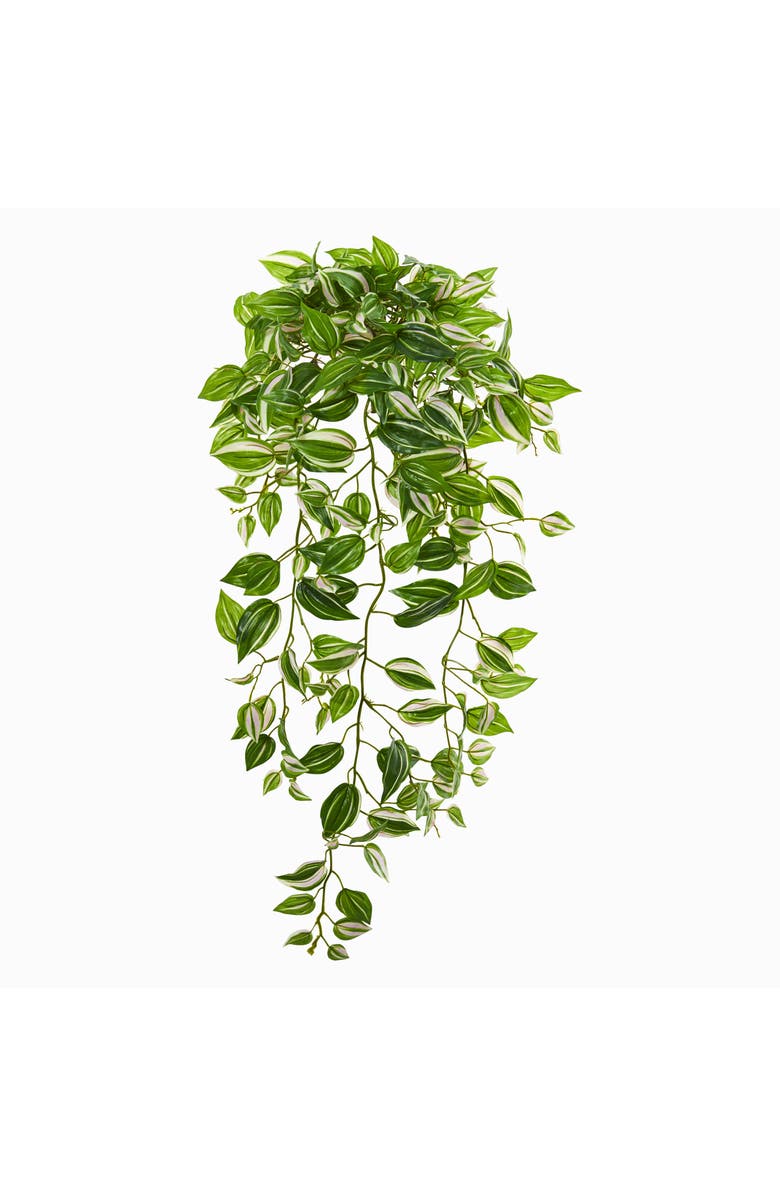 NEARLY NATURAL 32-in Purple Heart Evergreen Hanging Artificial Plant, Main, color, Green