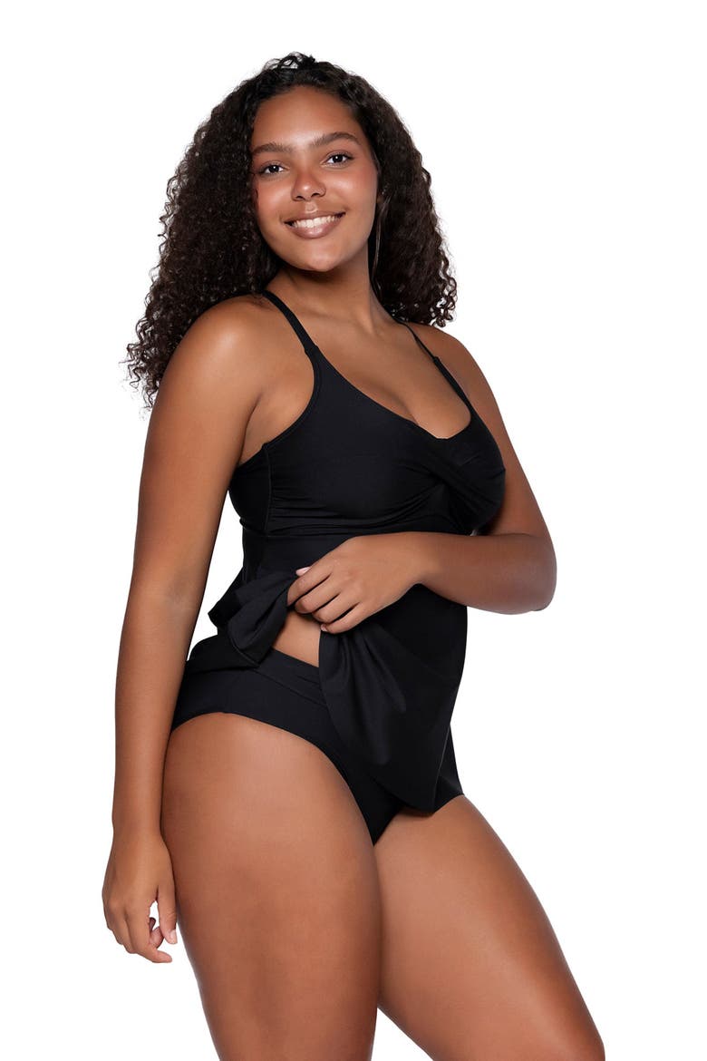 Tori Tankini Swimsuit Top, Alternate, color, Black