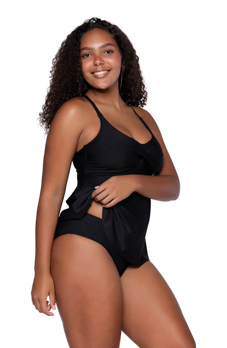 Sunsets Escape Tori Tankini Swimsuit Top, Alternate, color, Black