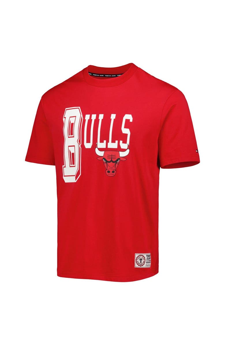 TOMMY JEANS Men's Tommy Jeans Red Chicago Bulls Mel Varsity T-Shirt, Alternate, color, Red