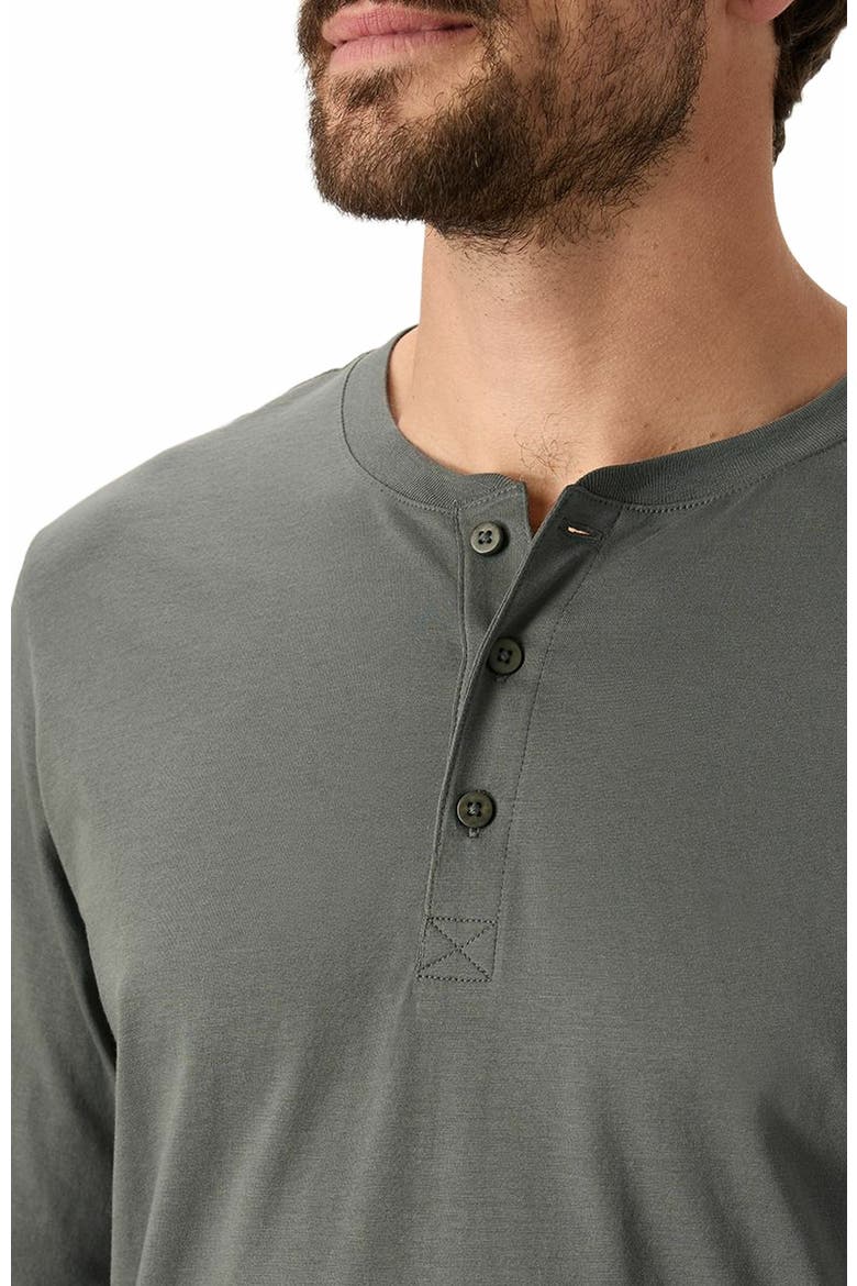 Organic Cotton Softspun Long Sleeve Henley, Alternate, color, Castor Green