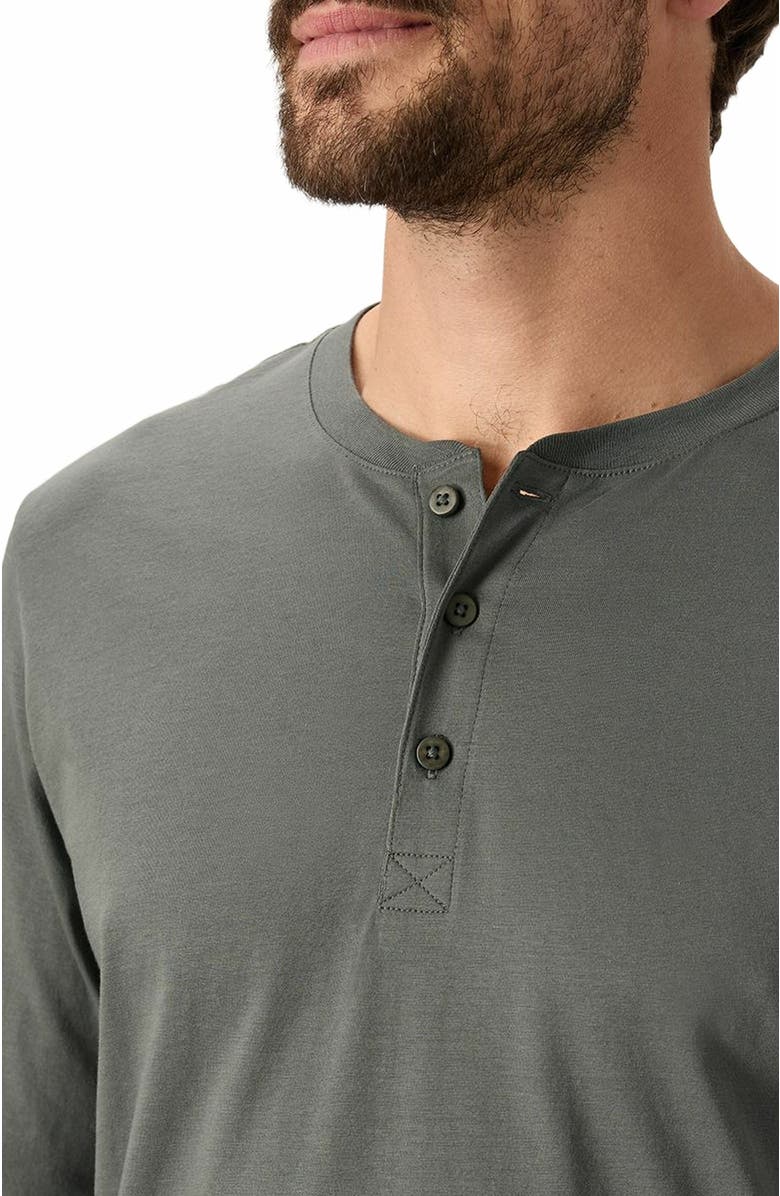 Pact Organic Cotton Softspun Long Sleeve Henley, Alternate, color, Castor Green