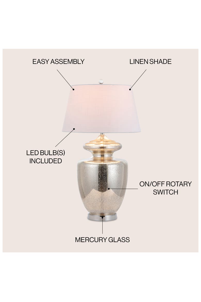 Hughes 31" Glass LED Table Lamp, Mercury Glass, Alternate, color, Mercury Silver/Ivory