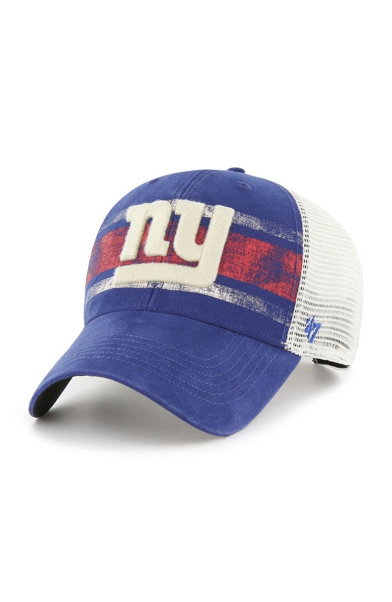 '47 Men's '47 Royal/White New York Giants Interlude MVP Trucker Snapback Hat, Main, color, 