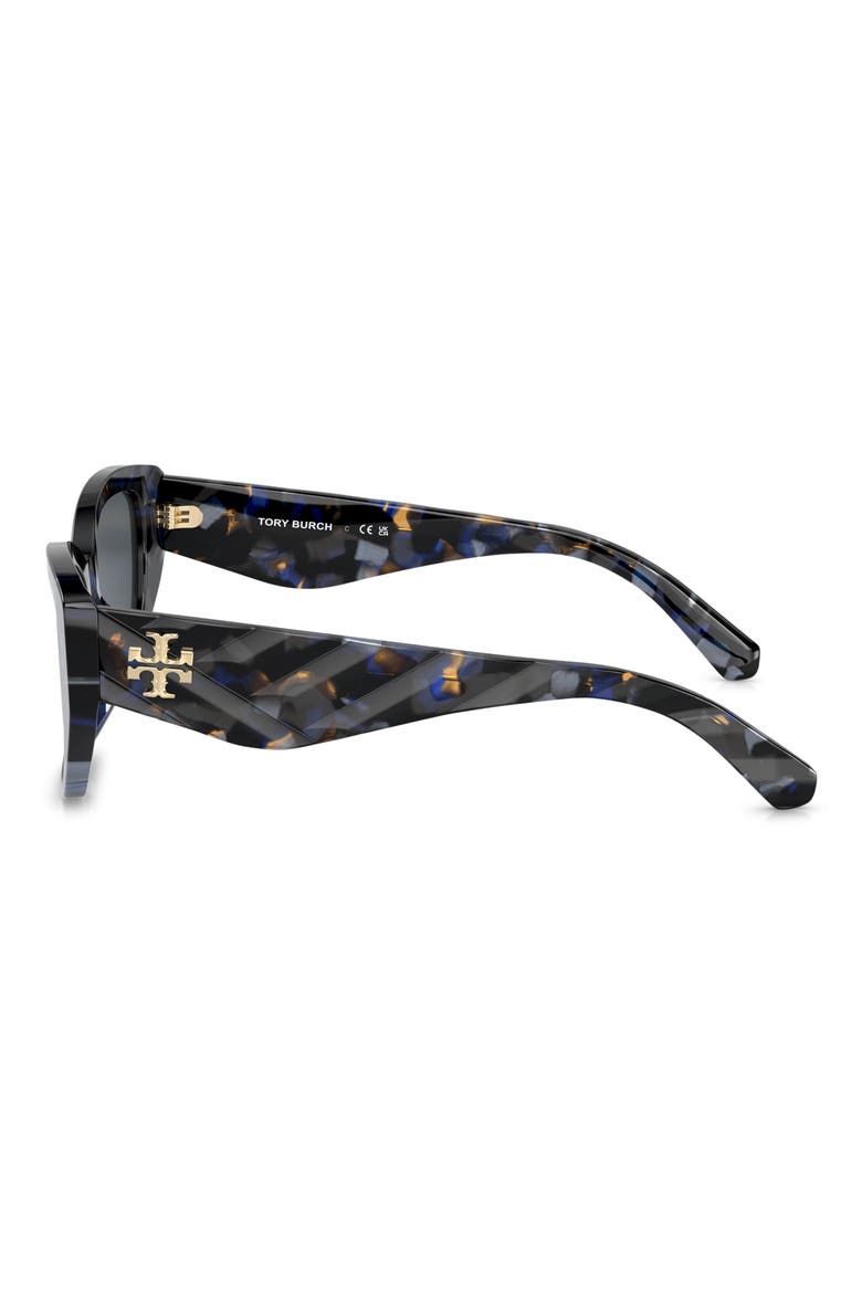 53mm Polarized Rectangular Sunglasses, Alternate, color, DARK GREY