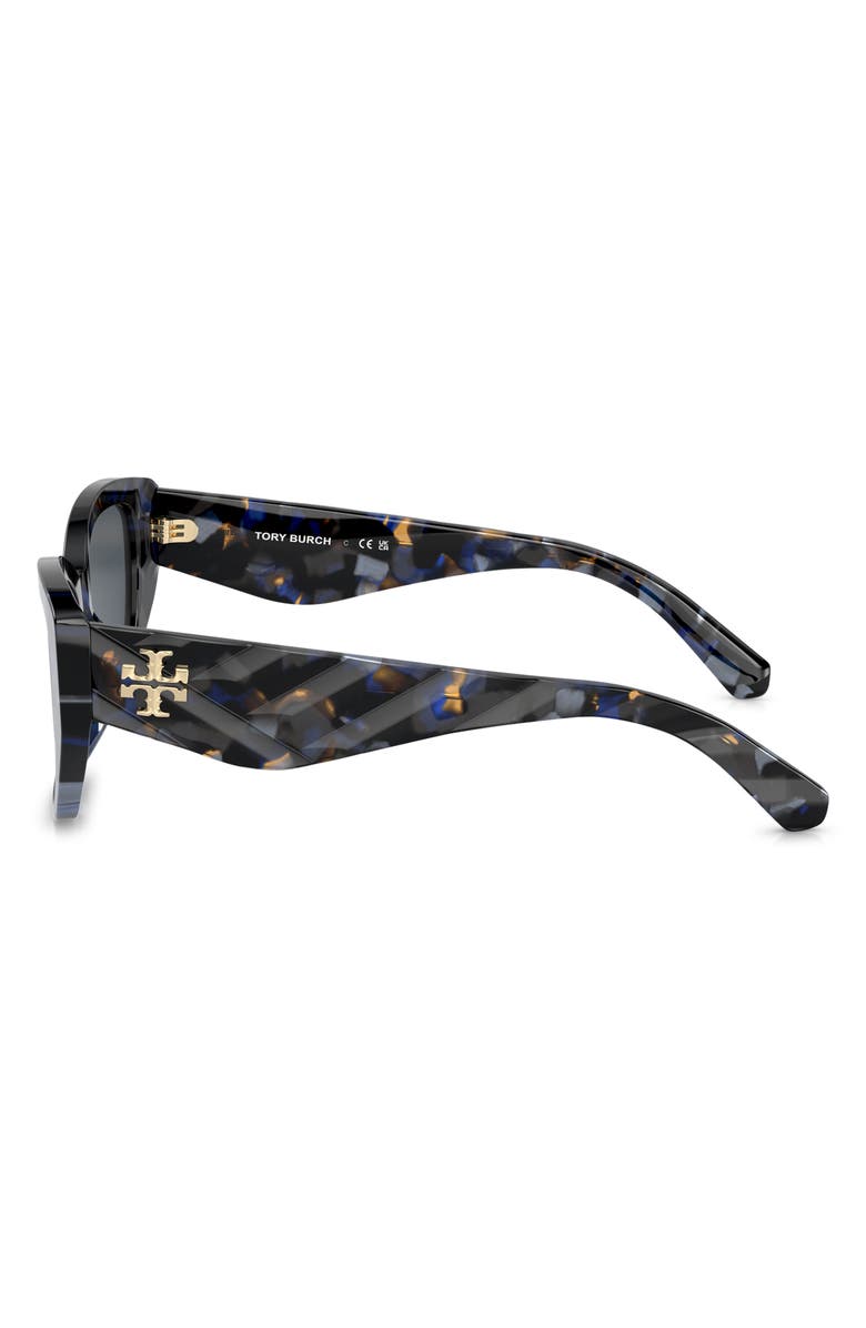 Tory Burch 53mm Polarized Rectangular Sunglasses, Alternate, color, 