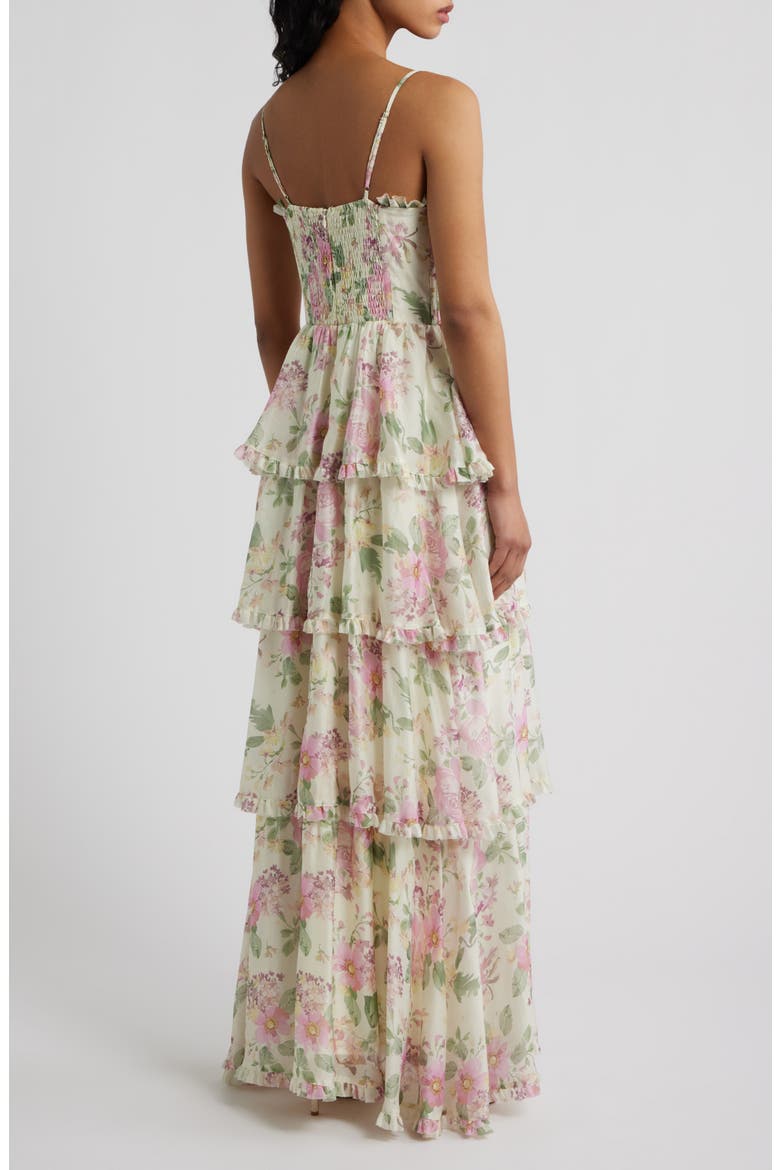 Guinevere Tiered Dress, Alternate, color, IVORY FLORAL