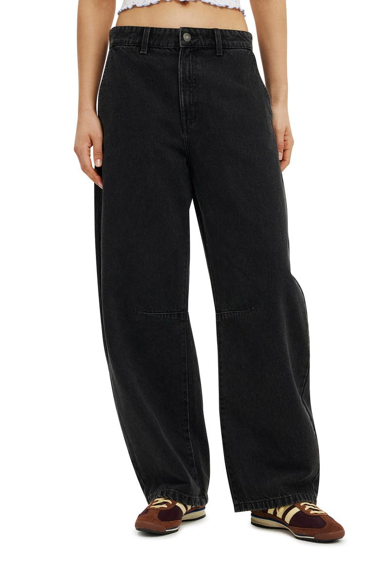 Women's Barrel Jean, Main, color, Graphite Black