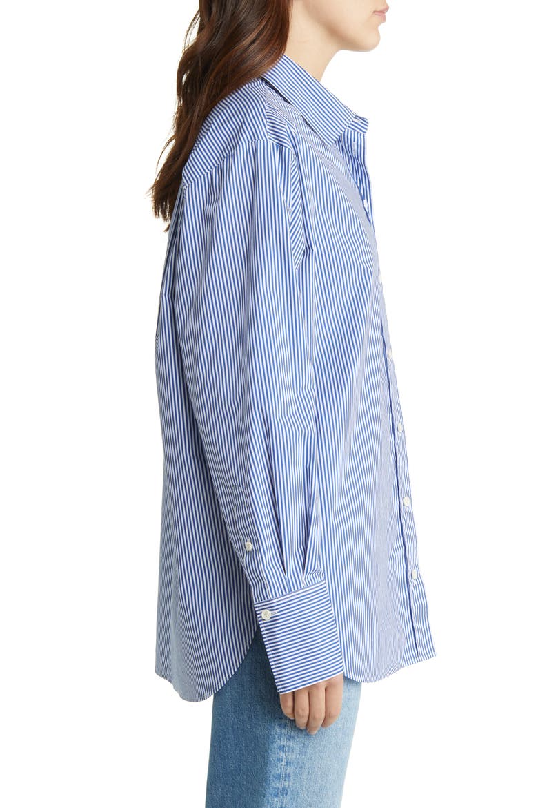 The Oversize Organic Cotton Button-Up Shirt, Alternate, color, ULTRAMARINE MULTI
