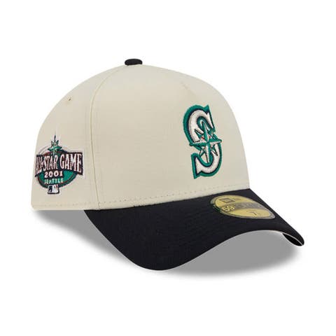 Men's New Era  Cream Seattle Mariners Chrome A-Frame 59FORTY Fitted Hat