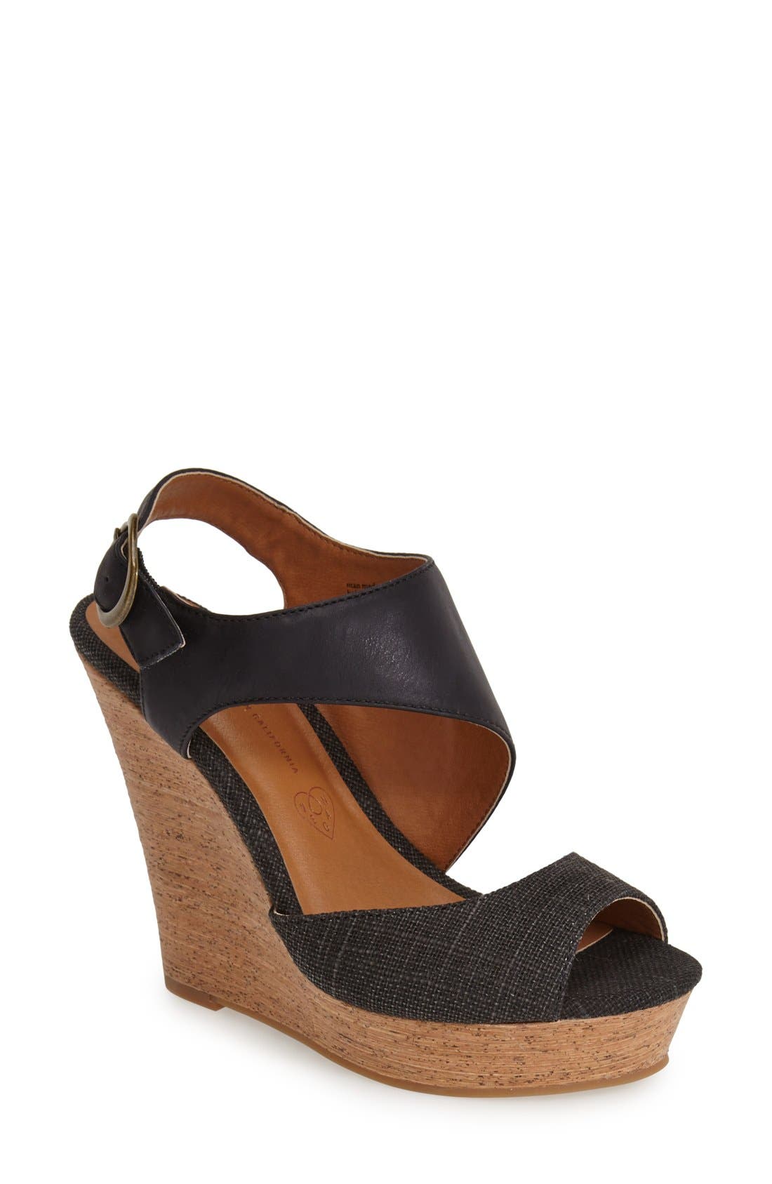 'Chihuahua' Slingback Wedge Sandal, Main, color, BLACK