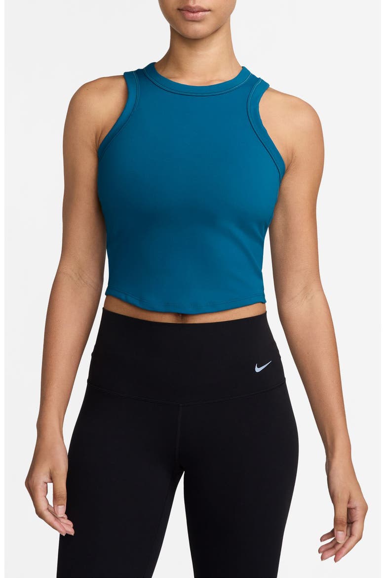 One Fitted Dri-FIT Cropped Tank Top, Main, color, GREEN ABYSS