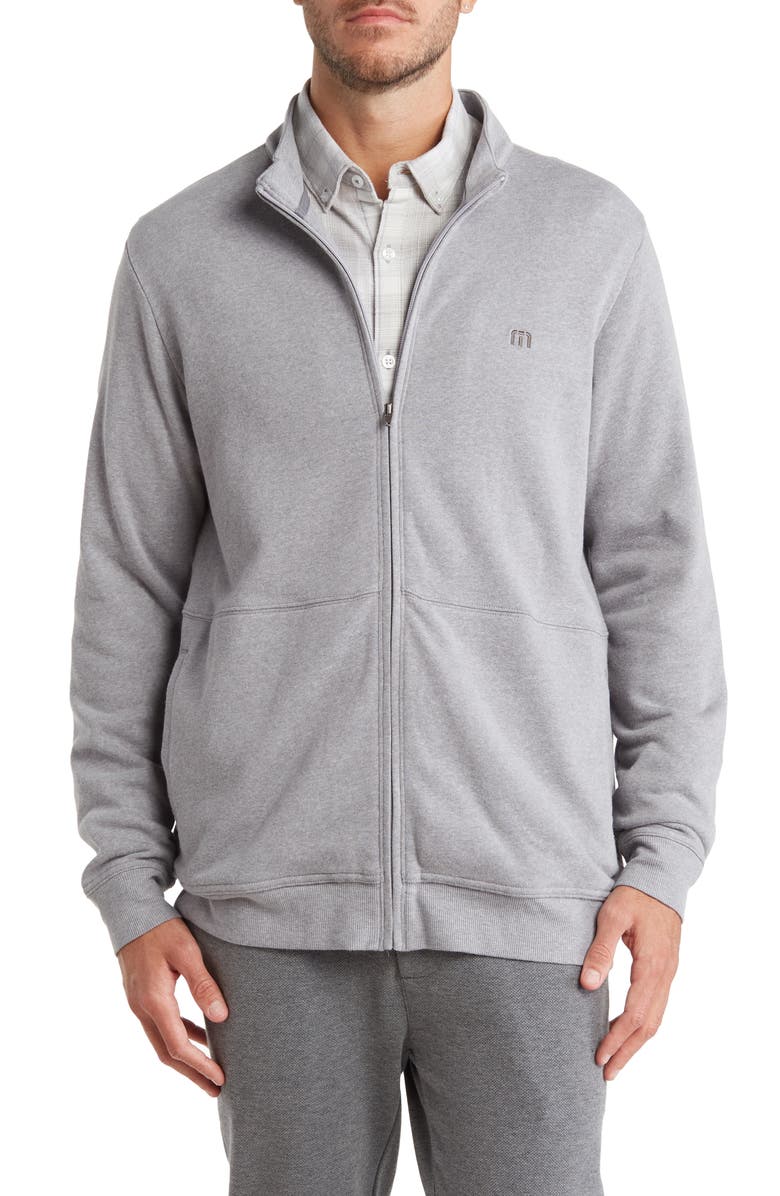 TravisMathew Nice Gesture Jacket, Main, color, Heather Medium Grey