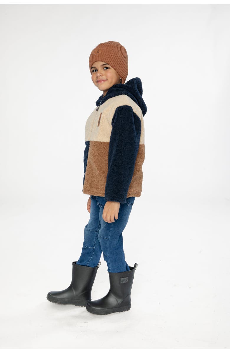 Deux par Deux Reversible Mid-Season Fleece Hooded Full Zip Jacket, Alternate, color,
