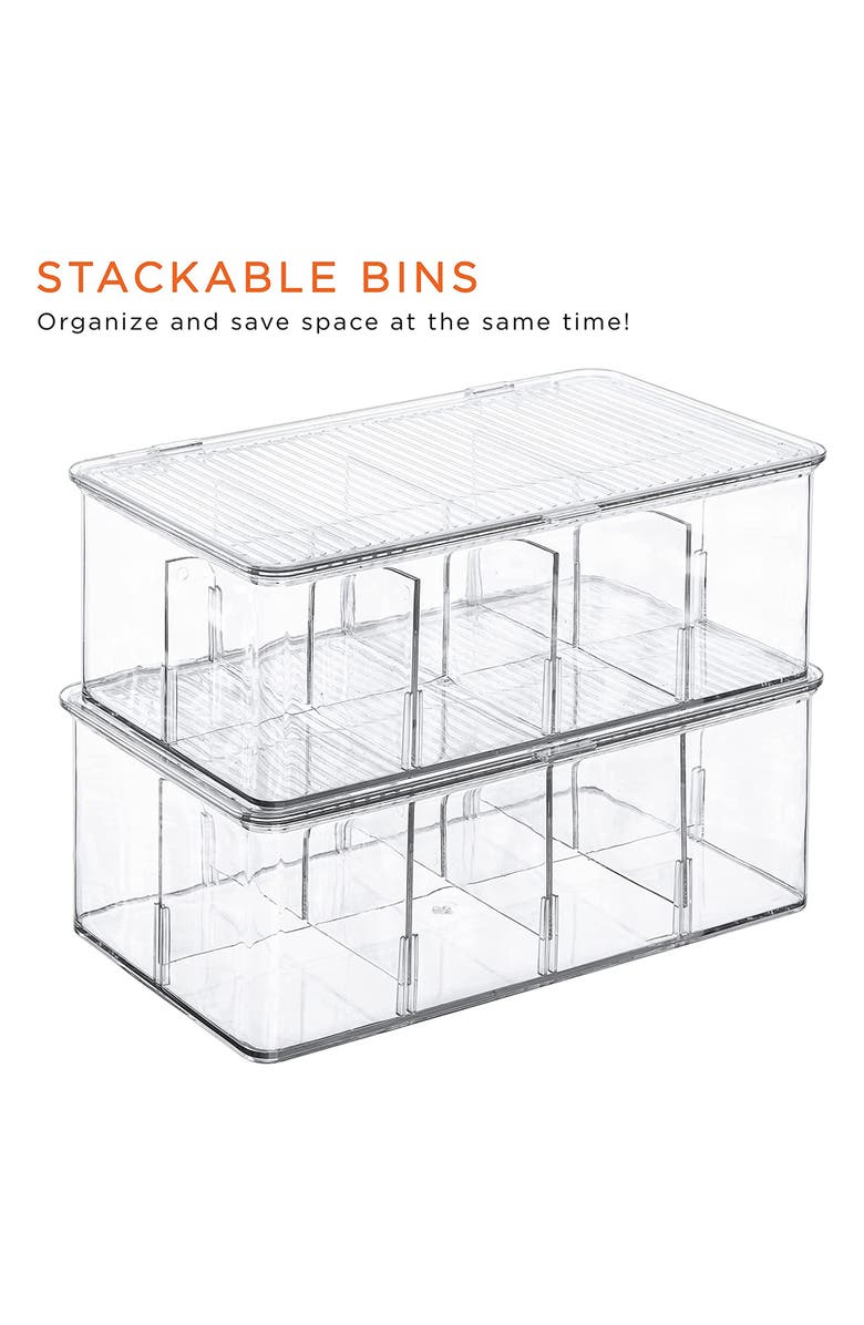 SORBUS Set of 2 Fridge Organizer Bins with Lids, Alternate, color, Clear