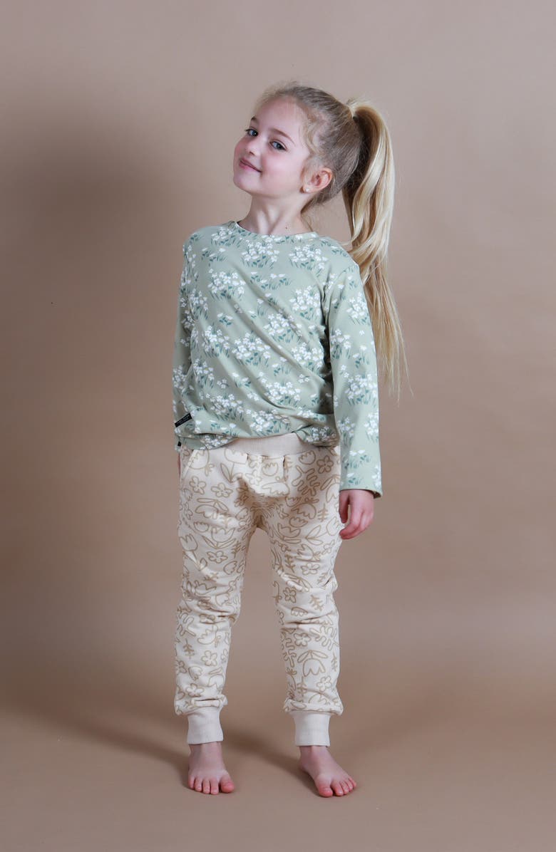 TINY TRIBE Kids' Floral Long Sleeve Stretch Cotton T-Shirt, Main, color, 